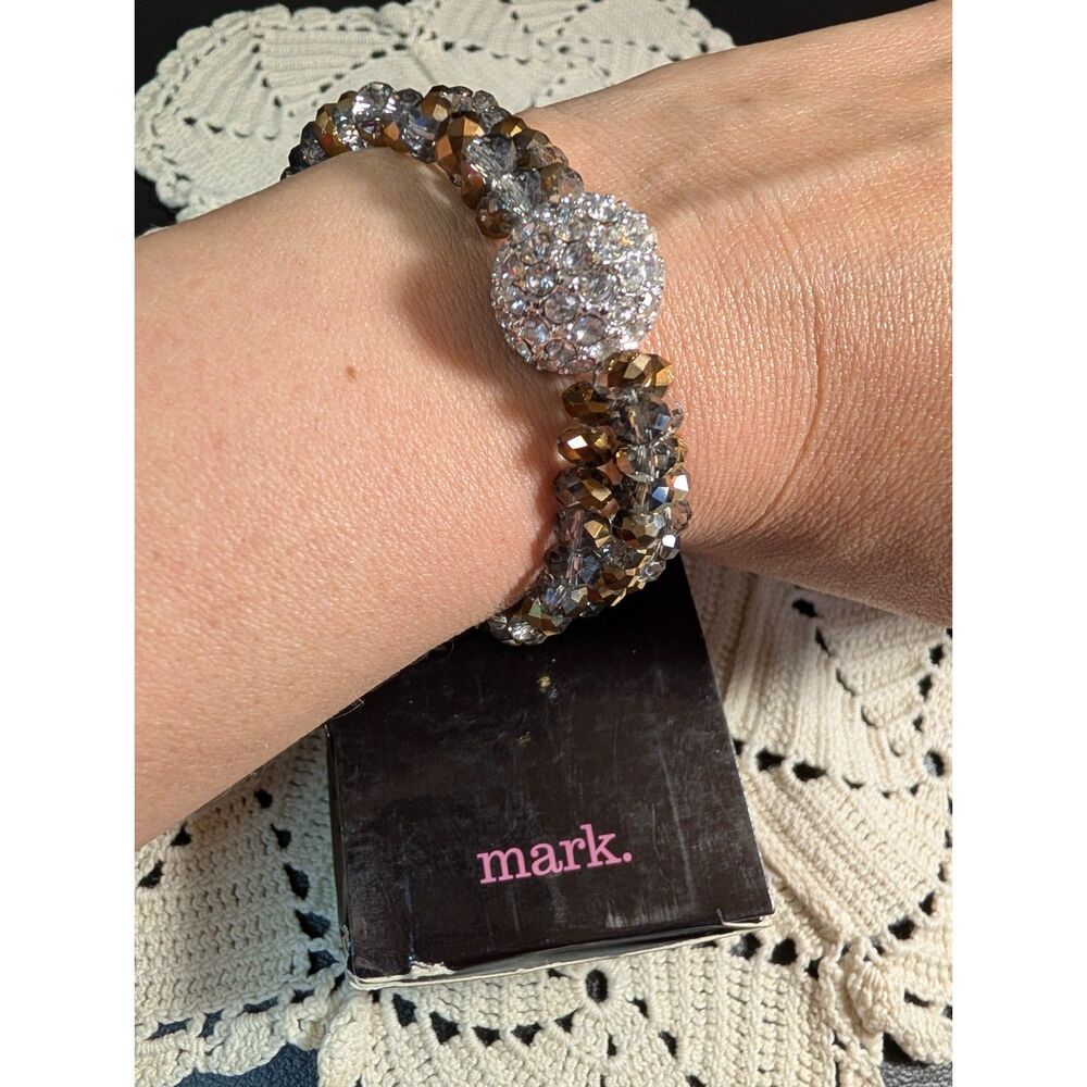 Vintage 2012 mark by Avon Fired Up Bracelet Multi Strand Rhinestone Disco Boxed